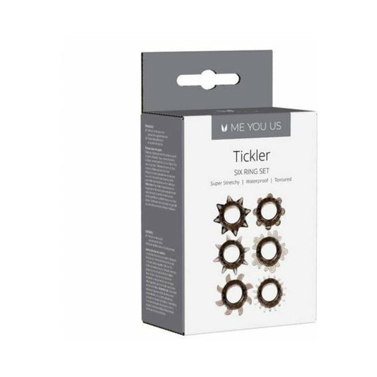 Me You Us Tickler Set Textured Cock Rings – Gray