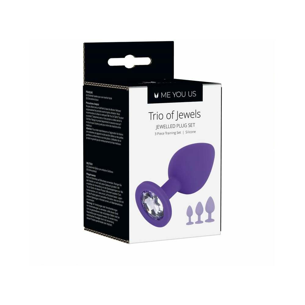Me You Us Trio of Jewels 3-Piece Butt Plug Set – Purple