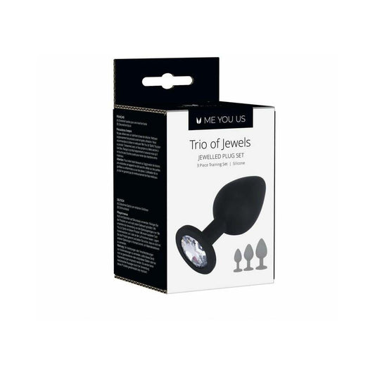 Me You Us Trio of Jewels 3-Piece Butt Plug Set – Black