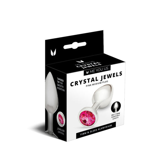 Me You Us Crystal Jewels Medium Aluminum Butt Plug – Hot Pink
