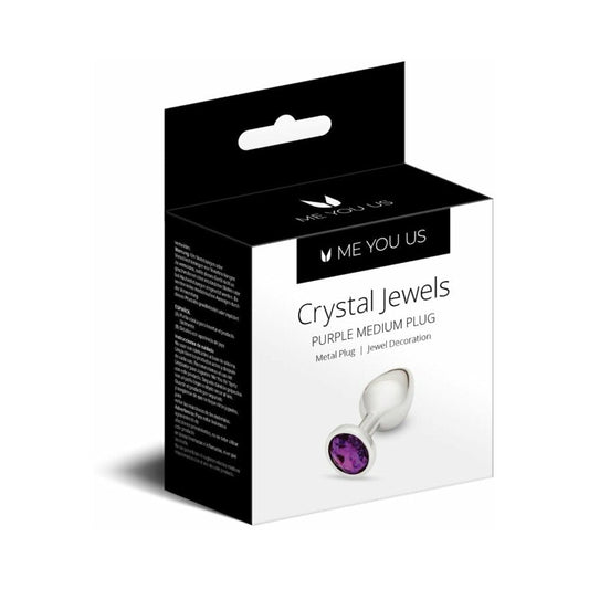 Me You Us Crystal Jewels Metal Butt Plug - Medium - Purple