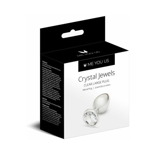 Me You Us Crystal Jewels Large Metal Butt Plug - Clear