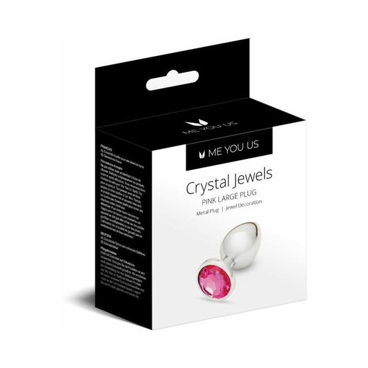 Me You Us Crystal Jewels Large Aluminum Butt Plug with Jeweled Base - Hot Pink