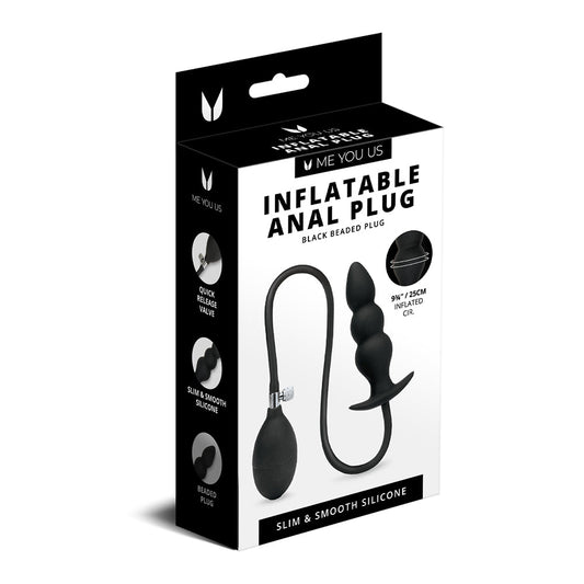 Me You Us Inflatable Beaded Anal Plug – Black