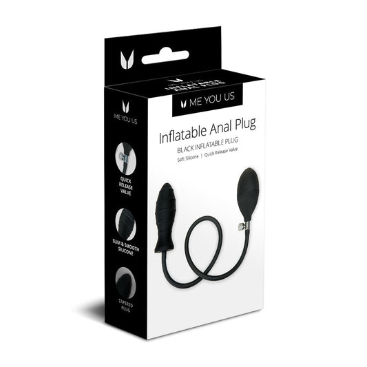 Me You Us Inflatable Anal Plug – Black – Ribbed Texture