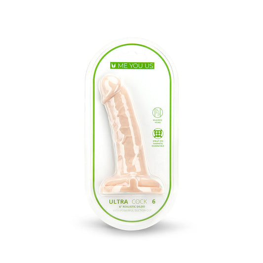 Me You Us Ultra Cock 6 in. Realistic Dildo with Suction Cup - Vanilla