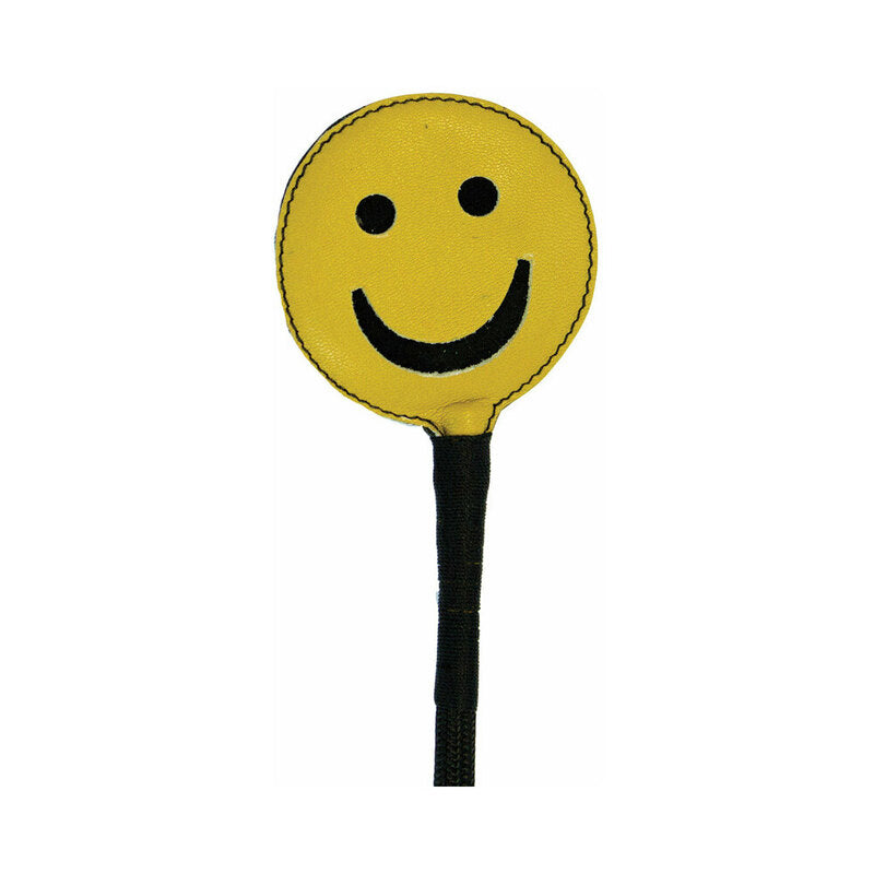 Ruff Doggie Styles Happy Face Crop – Yellow Leather Toy