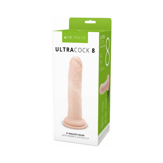 Me You Us Ultra Cock 8 in. Realistic Dildo with Suction Cup – Vanilla