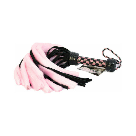 Ruff Doggie Styles Suede & Fluff Mini Flogger – Light Pink