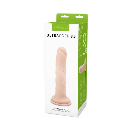 Me You Us Ultra Cock 8.5 in. Realistic Dildo with Suction Cup – Vanilla