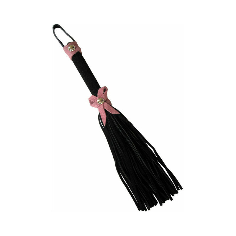 Ruff Doggie Styles Love Knot Mini Flogger – Black with Pink Bow
