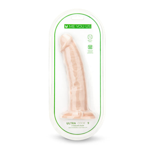 Me You Us Ultra Cock 9" Realistic Dildo with Suction Cup - Vanilla