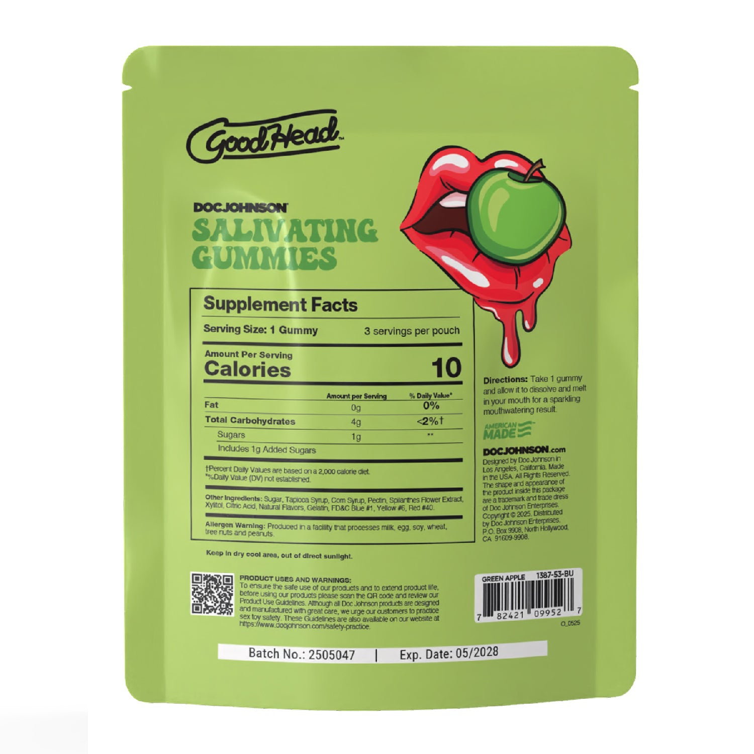 Goodhead Salivating Gummies - Green Apple Flavor - 24 Pack Display