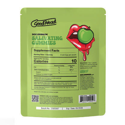 Goodhead Salivating Gummies - Green Apple Flavor - 24 Pack Display