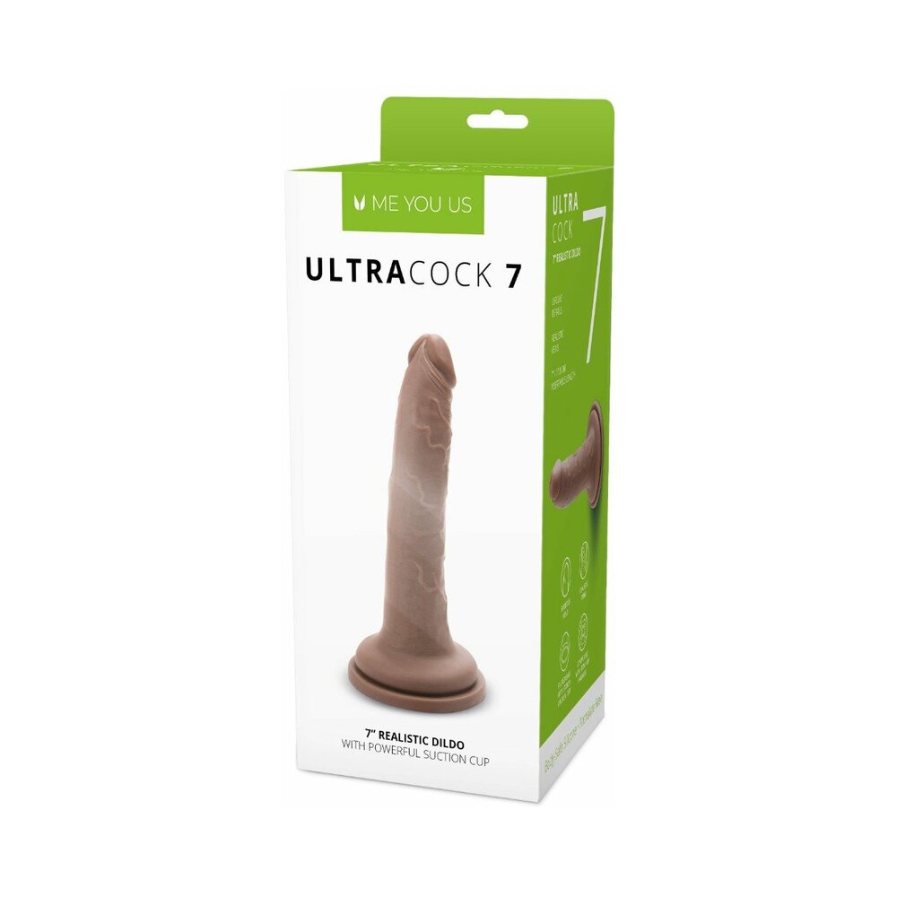 Me You Us Ultra Cock 7 in. Realistic Dildo with Suction Cup – Caramel