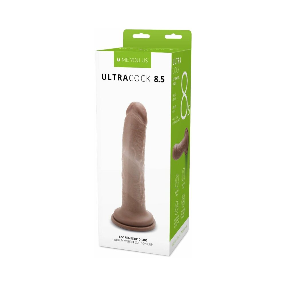 Me You Us Ultra Cock 8.5 in. Realistic Dildo with Suction Cup Base - Caramel