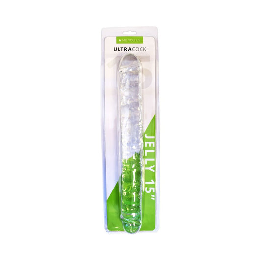 Me You Us Ultra Cock 15 in. Double Ended Dildo - Clear