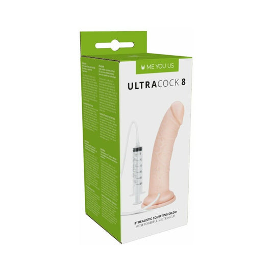 Me You Us Ultra Cock 8 in. Realistic Squirting Dildo – Vanilla
