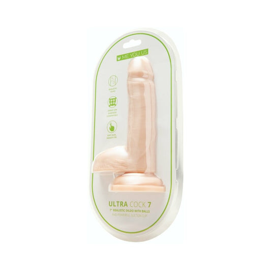 Me You Us Ultra Cock 7 in. Dual Density Dildo with Realistic Texture – Vanilla