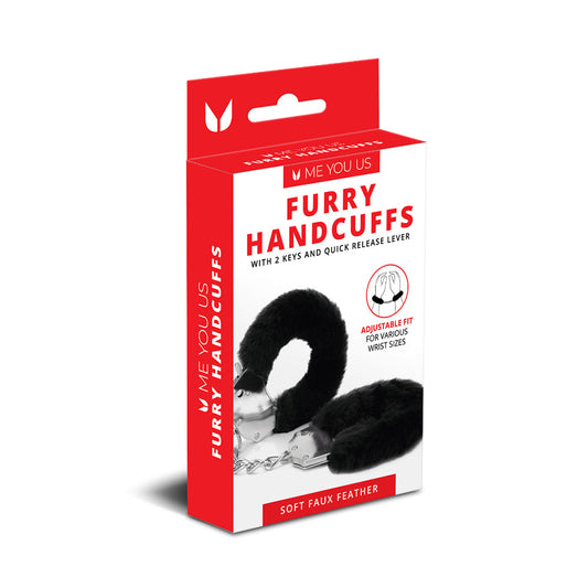 Me You Us Furry Handcuffs - Black - BDSM Accessory