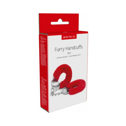 Me You Us Furry Handcuffs – Red – Soft and Durable BDSM Accessory