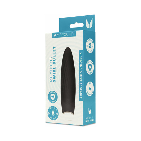 Me You Us Swirl Bullet Vibrator – 4.5" Textured – Black