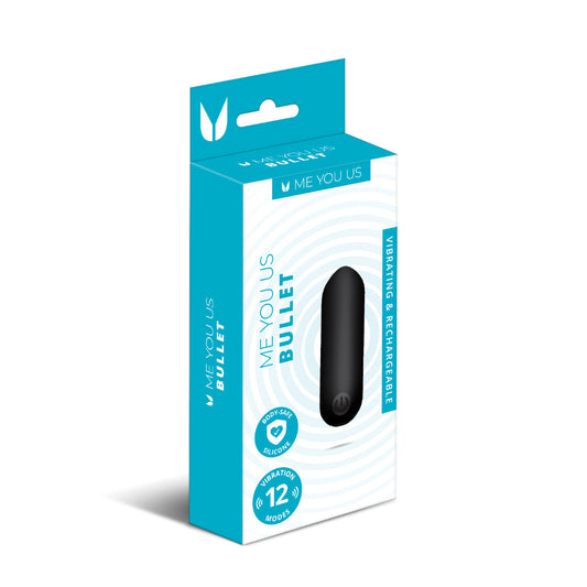 Me You Us Portable Vibrating Bullet – 12 Vibration Modes – Black