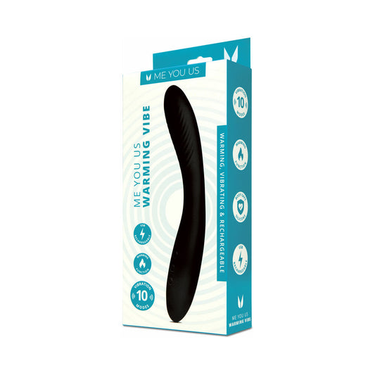 Me You Us Warming Vibe 9" Silicone Vibrator with 10 Vibration Modes - Black
