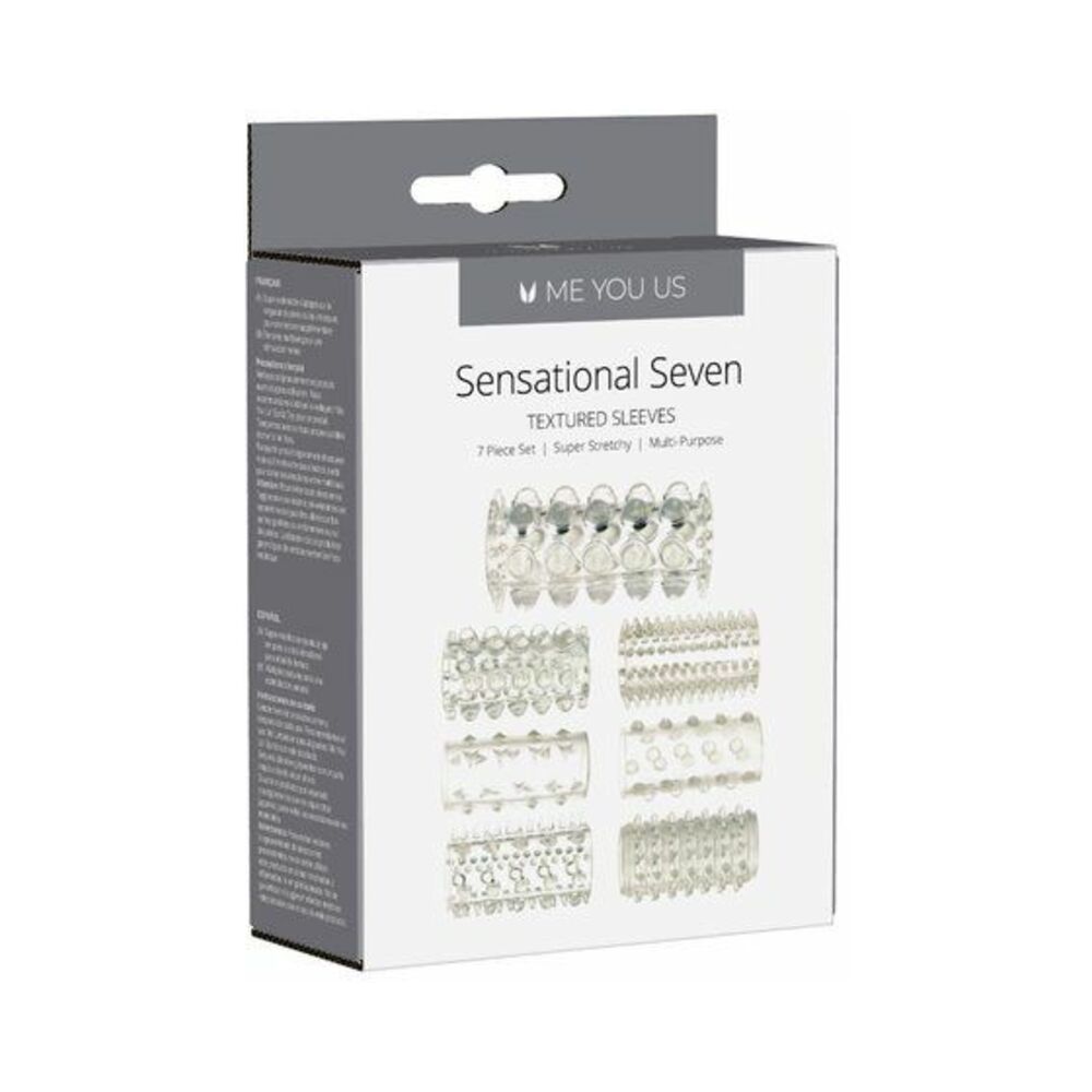Me You Us Sensational Seven Textured Sleeves – Gray – 7-Piece Set