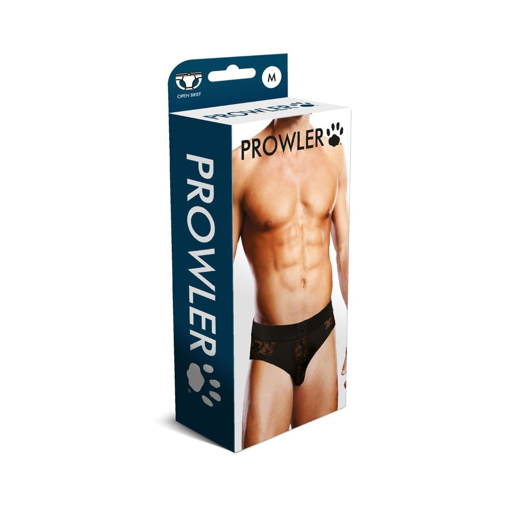 Prowler Lace Open Brief – Black – Size M