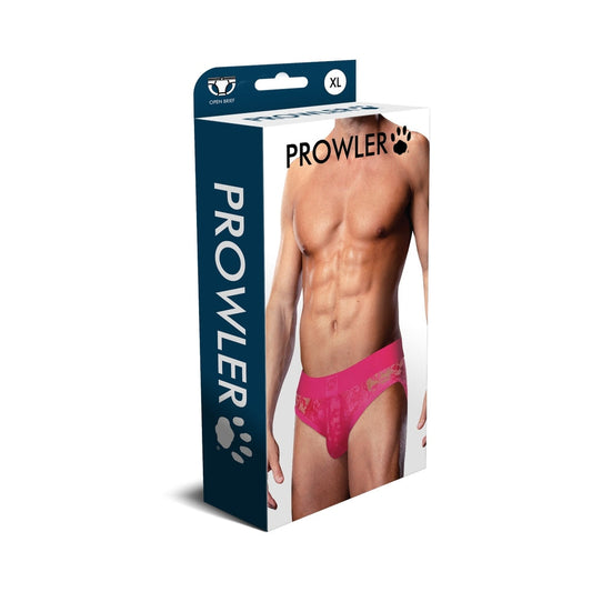 Prowler Lace Open Back Brief – XL – Hot Pink