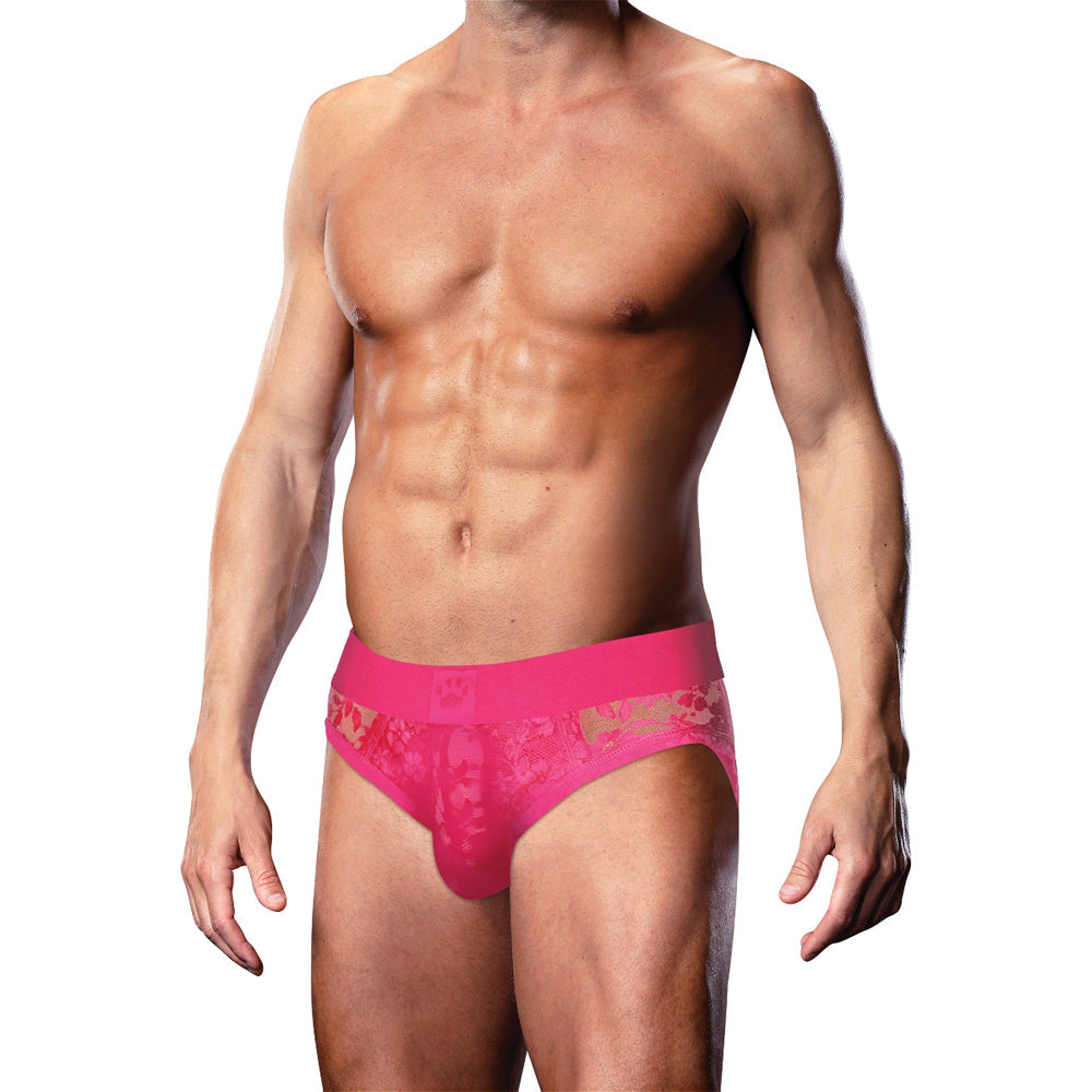 Prowler Lace Open Back Brief – Hot Pink – Size 2XL