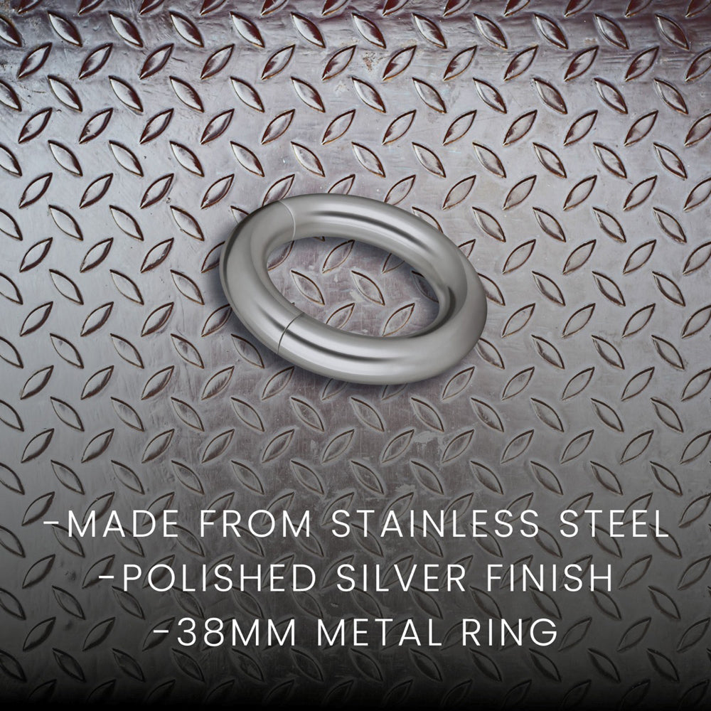 Prowler RED Magnetic 38mm Cock Ring - Silver/Steel/Chrome