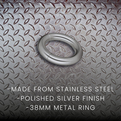 Prowler RED Magnetic 38mm Cock Ring - Silver/Steel/Chrome