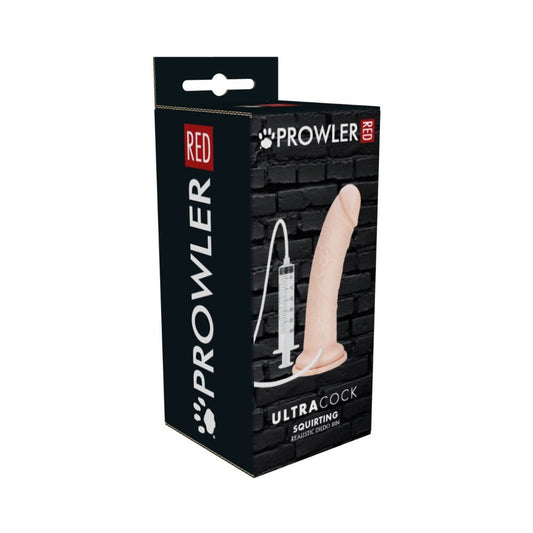Prowler RED Ultra Cock 8 in. Realistic Squirting Dildo - Vanilla/Ivory/Beige