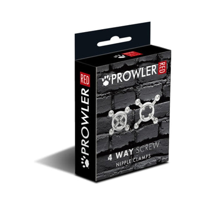 Prowler RED 4 Way Screw Nipple Clamp Set - Silver