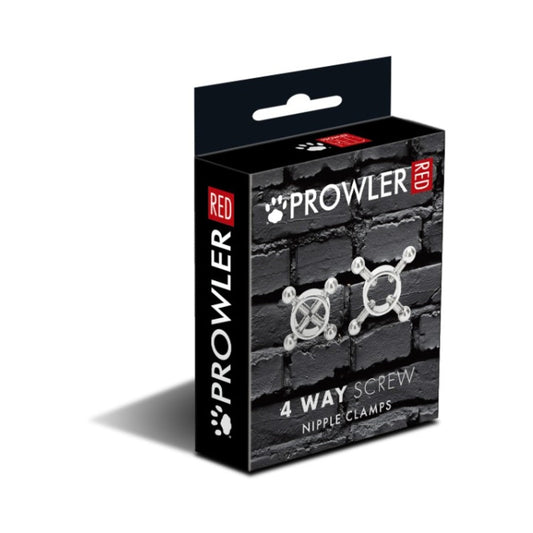Prowler RED 4 Way Screw Nipple Clamp Set - Silver