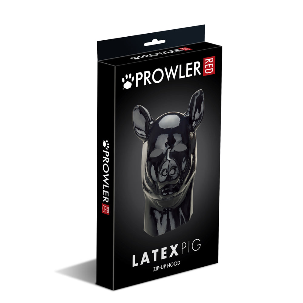 Prowler RED Latex Pig Hood - Black