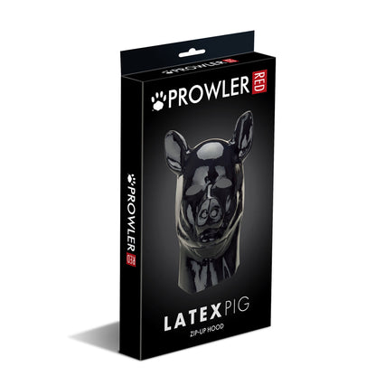 Prowler RED Latex Pig Hood - Black