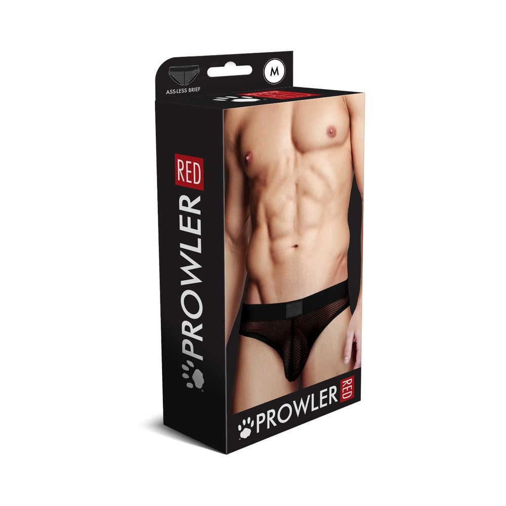 Prowler RED Fishnet Assless Brief – Black – Size M
