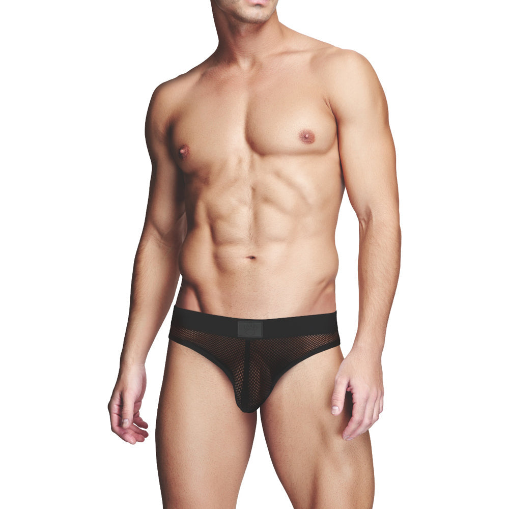 Prowler RED Fishnet Assless Brief – Black – Size M