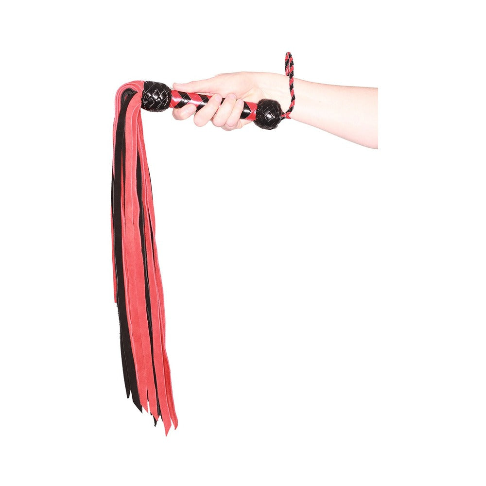 Prowler RED Flogger 33 in. Leather Whip - Black/Red