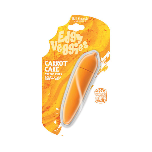Hott Products Edgy Veggies Carrot Cake Vibrator – Mini Vibrator with 10 Variable-Speed Functions – Orange