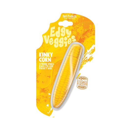Edgy Veggies Kinky Corn Vibrator – Mini Vibrator with 10 Variable-Speed Functions – Yellow