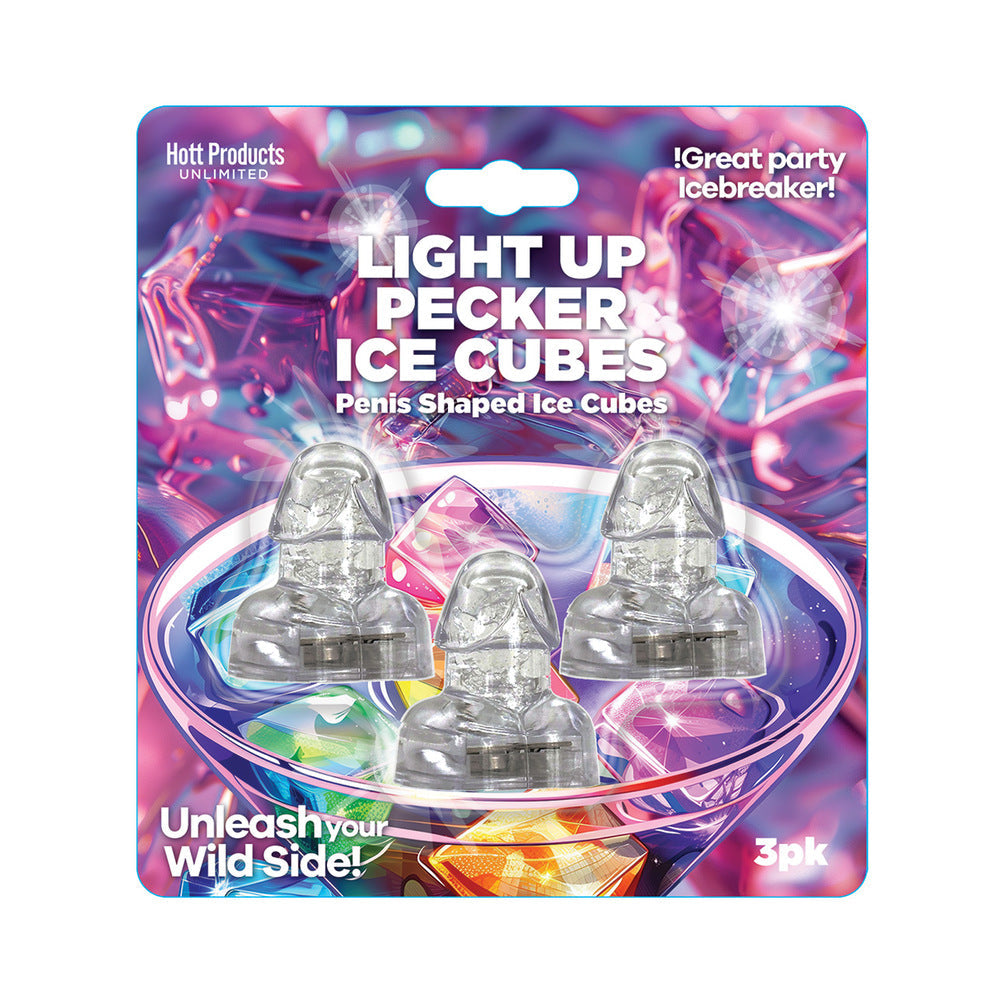 Hott Products Light Up Penis Ice Cubes 3-Pack – Clear