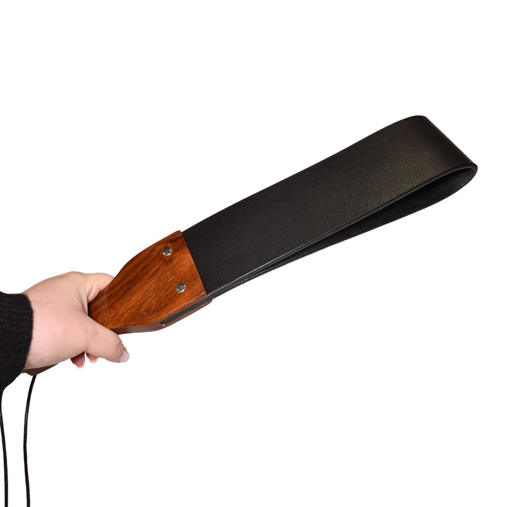 Prowler RED Leather and Wood Flapper Paddle – Black