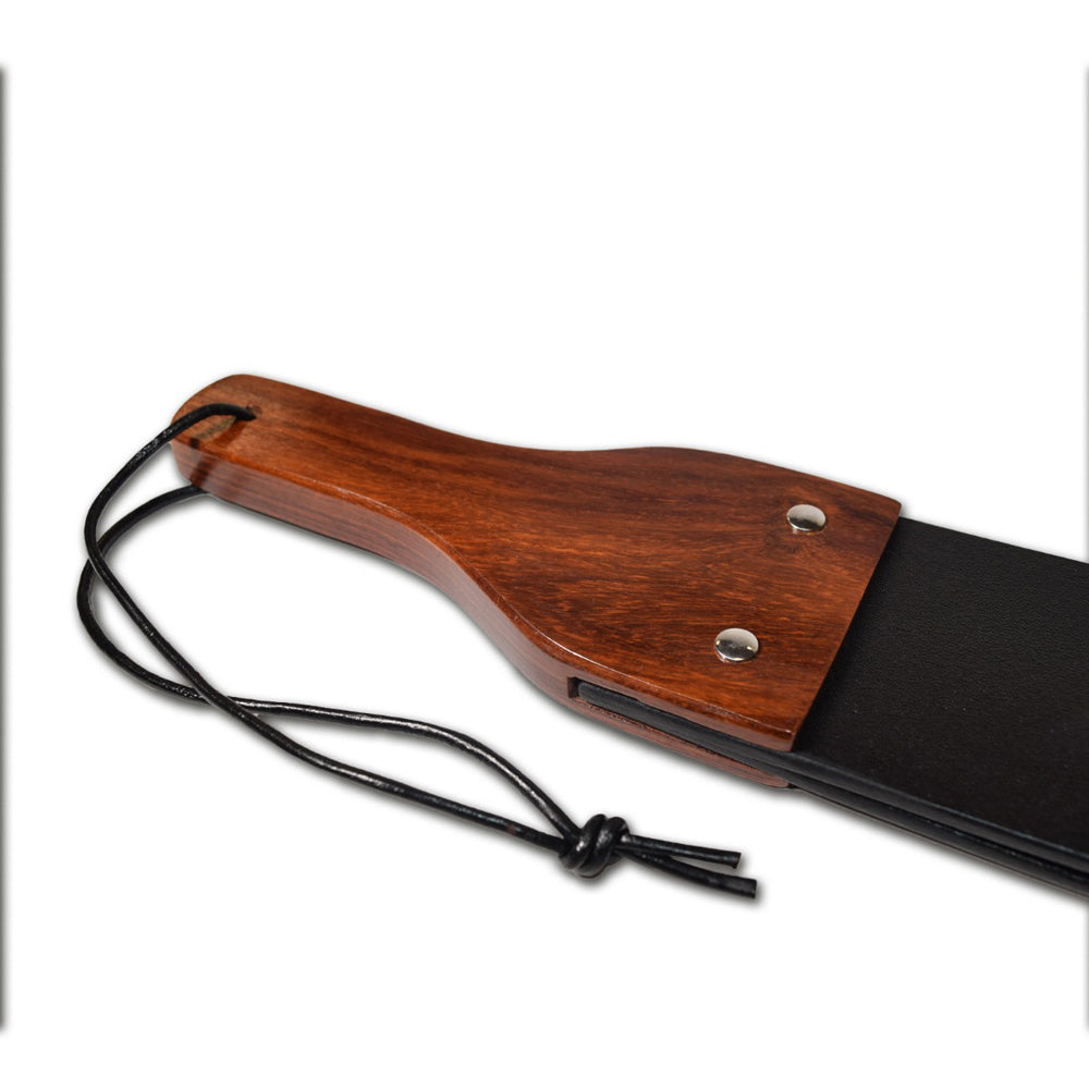 Prowler RED Leather and Wood Flapper Paddle – Black