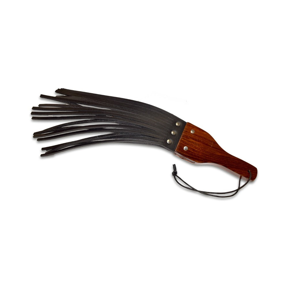 Prowler RED Leather and Wood Fringe Paddle – Black