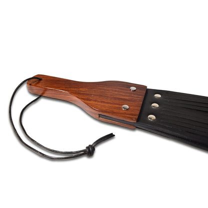 Prowler RED Leather and Wood Fringe Paddle – Black