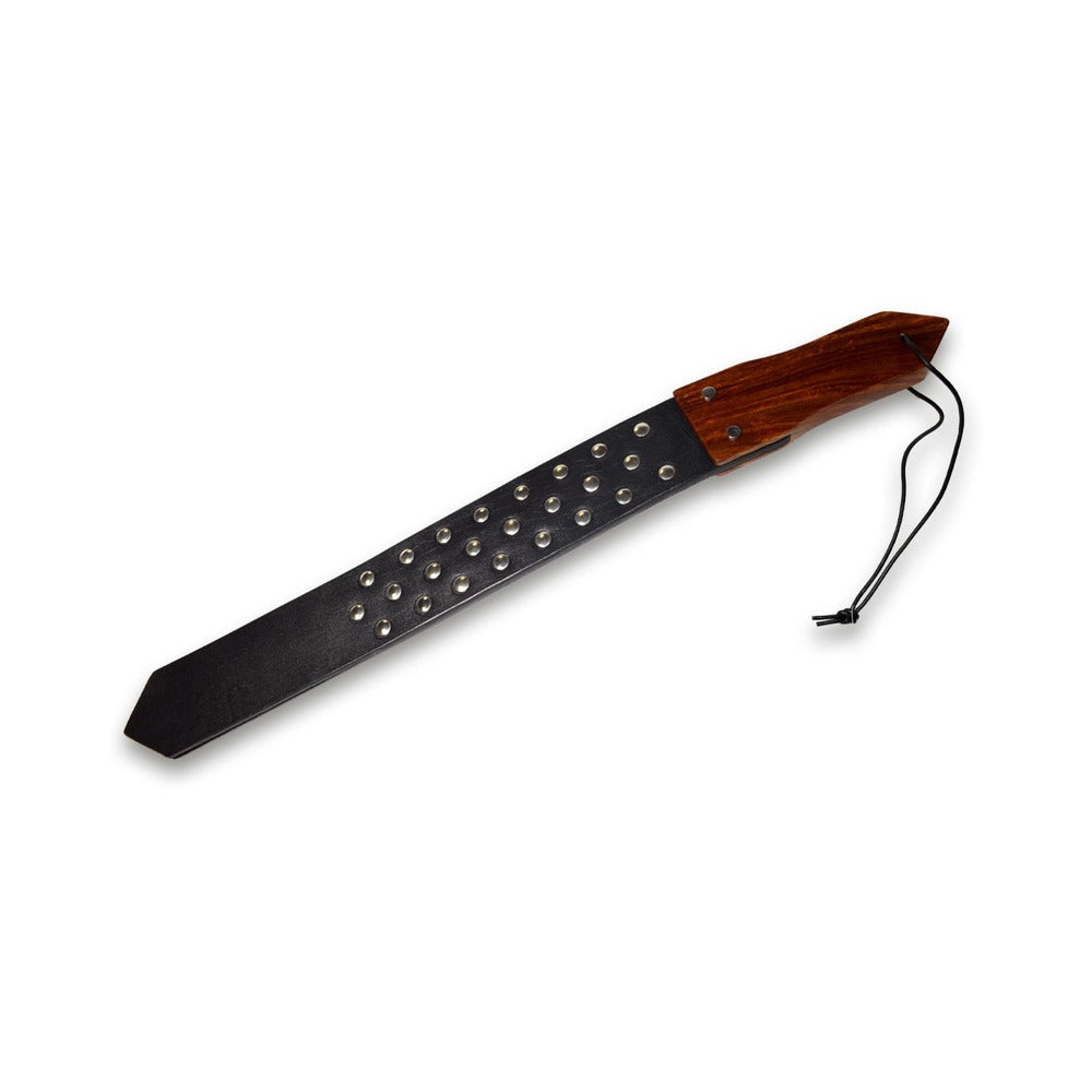 Prowler RED Leather and Wood Studded Paddle – Black